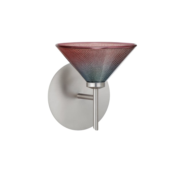Besa Lighting Kona Mini Sconce, Bi-color, Satin Nickel Finish, 1x40W Halogen 1SW-117691-SN - main